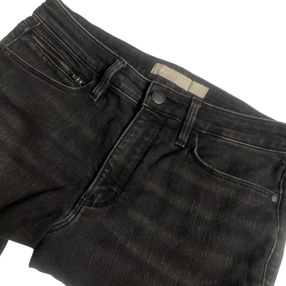Athleta Denim - Athleta 6 Black Jeans Zipper Pockets and Ankle‎ Skinny Fit Sculptex